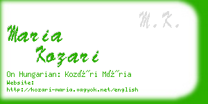 maria kozari business card